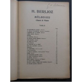 BERLIOZ Hector Mélodies 24 Pièces Chant Piano