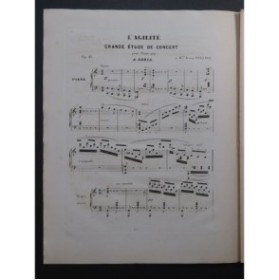 GORIA Alexandre L'Agilité Grande Étude de Concert Piano ca1850