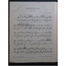 LYNDE L. L. Odalisque Piano 1920
