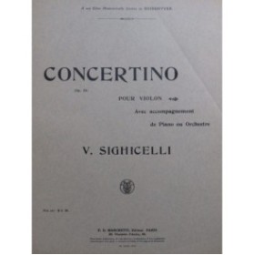 SIGHICELLI Vincenzo Concertino Violon Piano