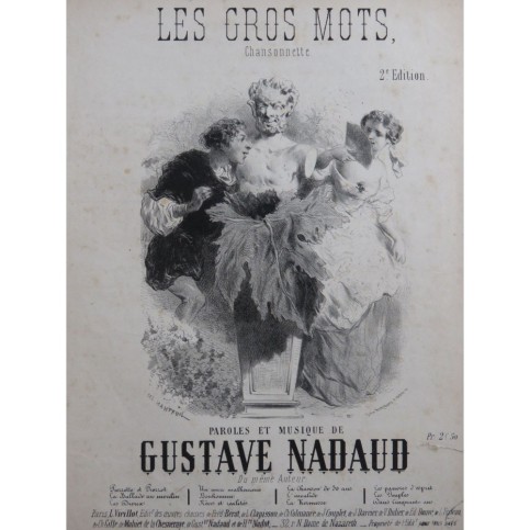 NADAUD Gustave Les gros mots Nanteuil Chant Piano ca1870