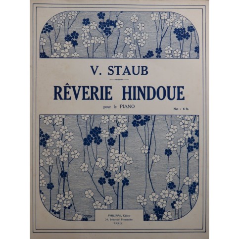 STAUB Victor Rêverie Hindoue Piano 1929