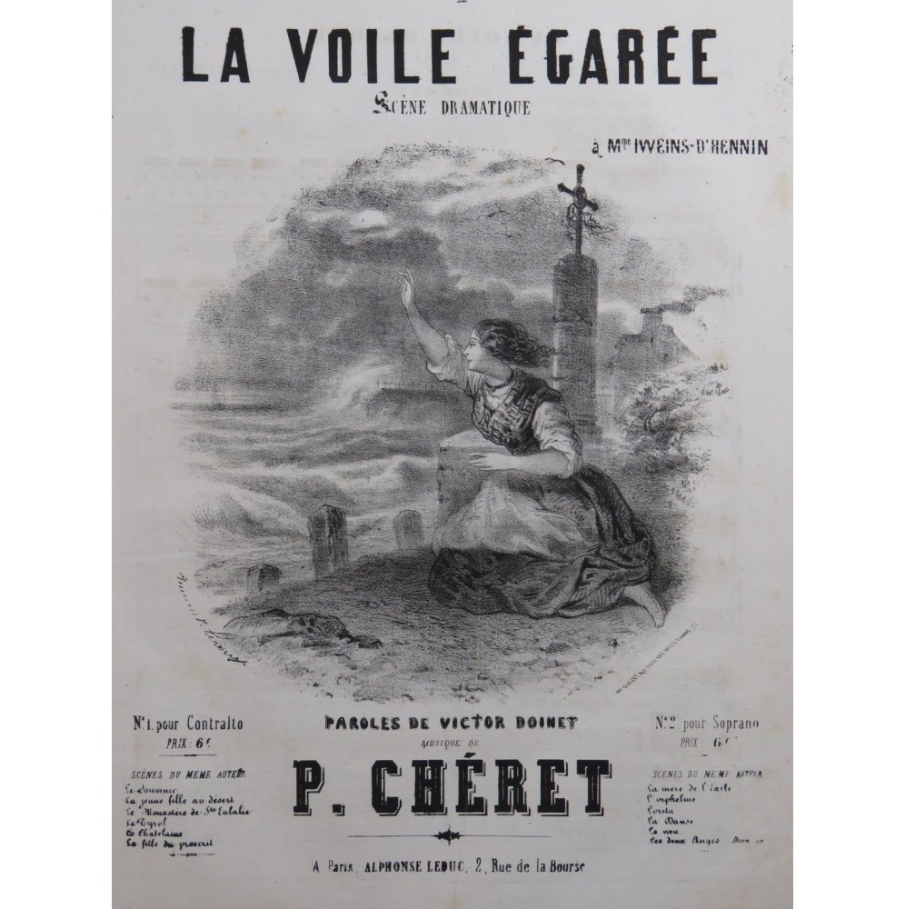 CHÉRET P. La voile égarée Chant Piano ca1850