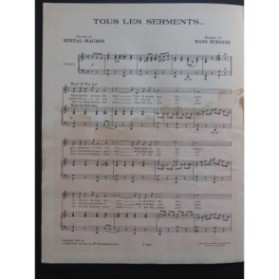 OURDINE Hans Tous les Serments Chant Piano 1931