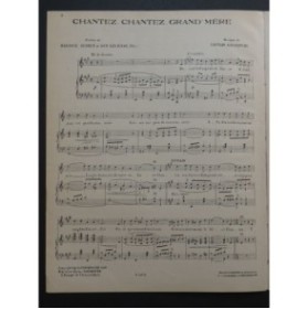 GABAROCHE Gaston Chantez Chantez Grand-mère Chant Piano 1926