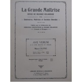 DUPRÉ Marcel Ave Verum Chant Orgue 1938