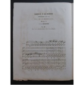 BRUGUIÈRE Edouard Adieux à la Suisse Chant Piano ca1840