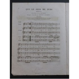 ROUSSEAU J. J. Que le jour me dure Chant Piano Harpe ca1820