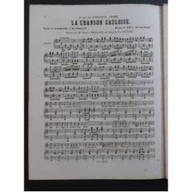 BLAQUIÈRE Paul La Chanson Gauloise Chant Piano ca1867