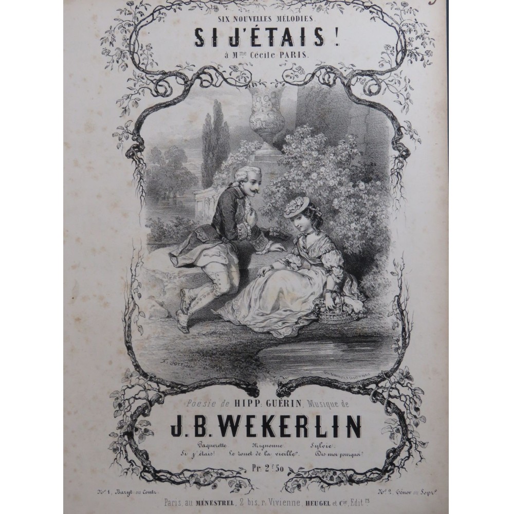 WEKERLIN J. B. Si J'étais Chant Piano ca1850