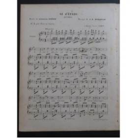 WEKERLIN J. B. Si J'étais Chant Piano ca1850