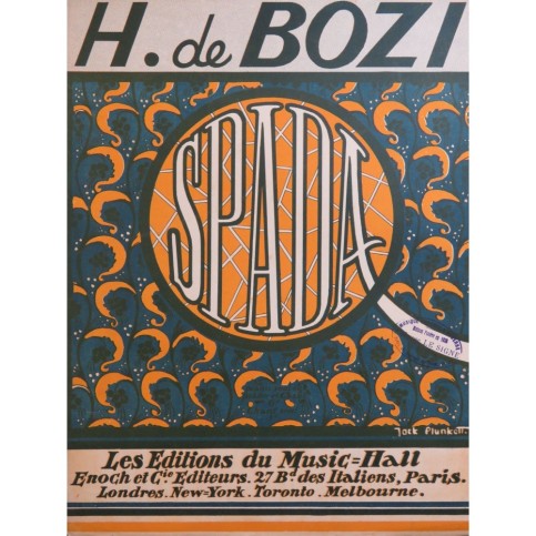 DE ROZI Harold Spada Piano 1926