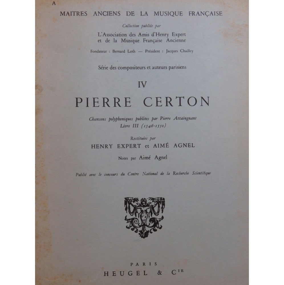 CERTON Pierre Chansons polyphoniques No 4 Chant 1968