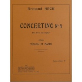 HECK Armand Concertino No 4 Violon Piano ca1937