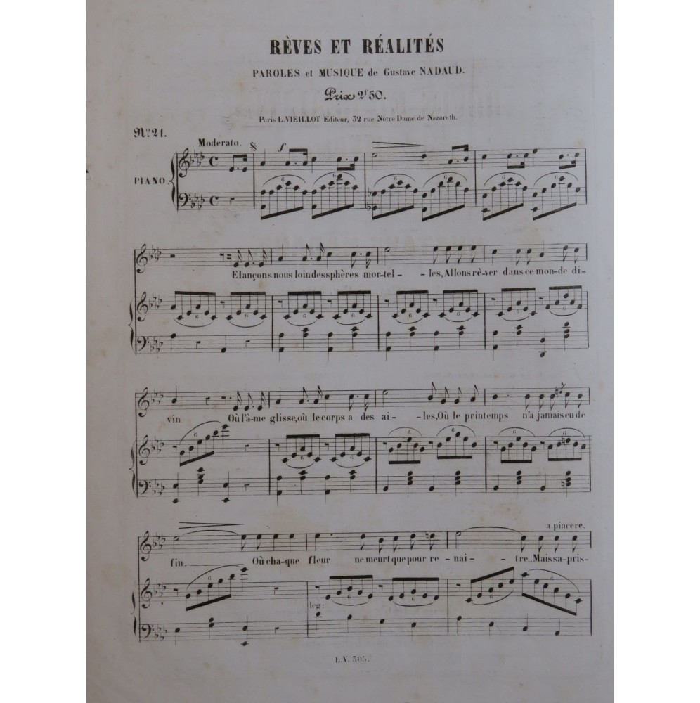 NADAUD Gustave Rêves et Réalités Chant Piano ca1870