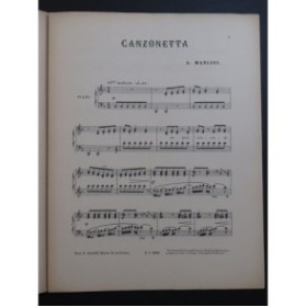 MANCINI A. Canzonetta Piano ca1910