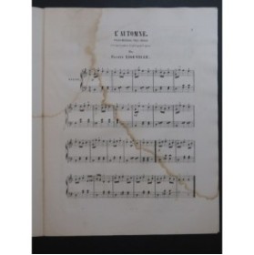 LIOUVILLE Frantz Les Saisons Enfantines L'Automne Piano ca1880