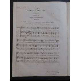 ROMAGNESI Antoine L'Amante Aveugle Chant Piano ou Harpe ca1820