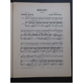 MARÉCHAL Henri Bonjour Chant Piano ca1890