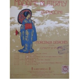 PUCCINI Giacomo Madame Butterfly Solo Sur la Mer Piano Chant 1907