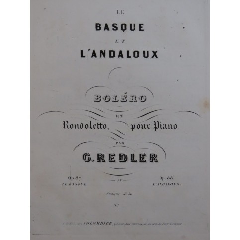 REDLER G. Le Basque Boléro op 87 Piano ca1850