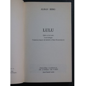 BERG Alban Lulu Livret français allemand 1979