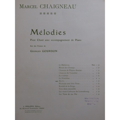 CHAIGNEAU Marcel Myrto Chant Piano