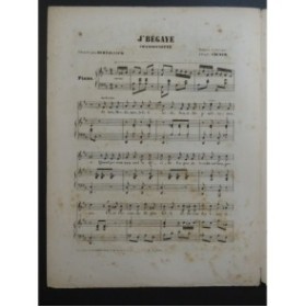 GRÜBER Émile J' Bégaye Chant Piano ca1870