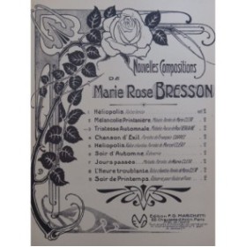BRESSON Marie Rose Tristesse Automnale Chant Piano 1913