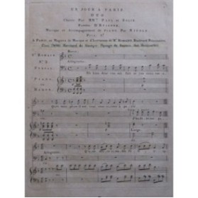 NICOLO Un Jour à Paris No 2 Chant Piano ou Harpe ca1810