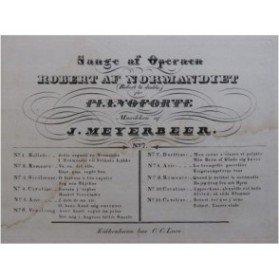 MEYERBEER Giacomo Robert af Normandiet No 7 Chant Piano ca1840