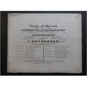 MEYERBEER Giacomo Robert af Normandiet No 7 Chant Piano ca1840