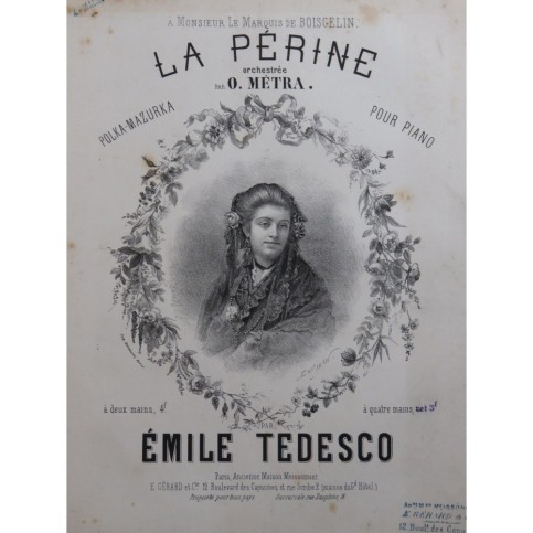 TEDESCO Émile La Périne Olivier Métra Piano 4 mains 1874