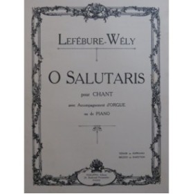 LEFÉBURE-WÉLY O Salutaris Chant Orgue 1928