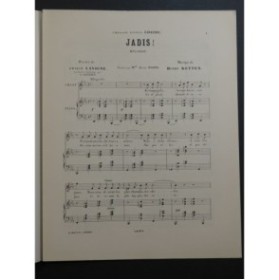 KETTEN Henry Jadis Chant Piano ca1890