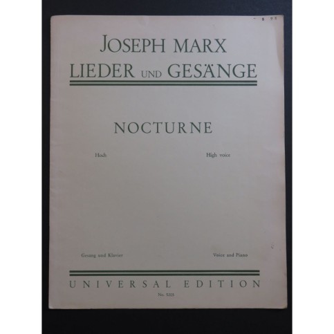 Marx Joseph Nocturne Chant Piano