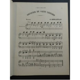 DEMILLEVILLE O. Souvenir de Saint Léonard Piano XIXe siècle