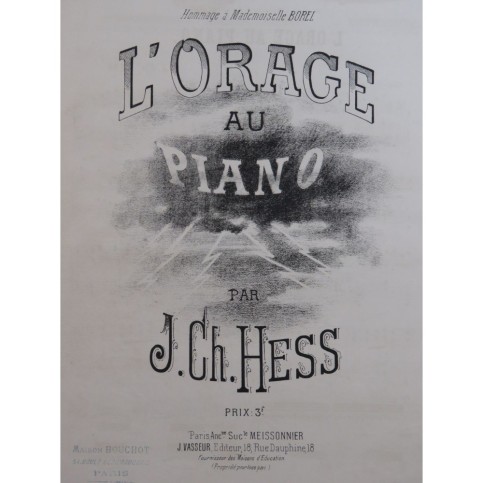 HESS J. Ch. L'Orage au Piano Piano XIXe siècle