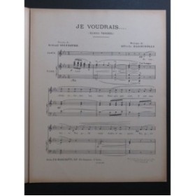 BARBIROLLI Alfredo Je voudrais Chant Piano 1912
