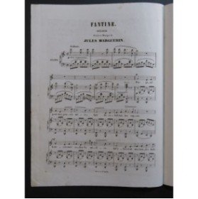 MARGUERIN Jules Fantine Chant Piano ca1850