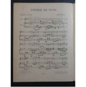 HEINS Carl Prière de tous Chant Piano 1898