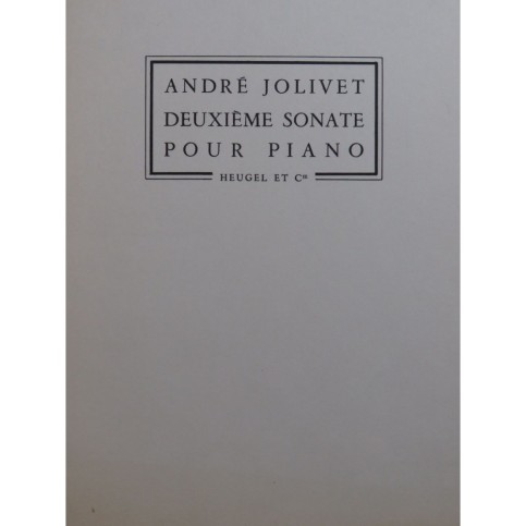 JOLIVET André Sonate No 2 Piano