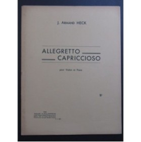 HECK J. Armand Allegretto Capriccioso Violon Piano ca1925