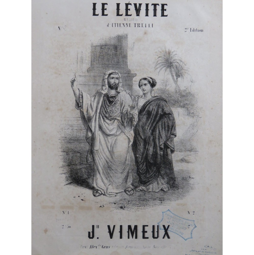 VIMEUX Joseph Le Lévite Chant Piano ca1845