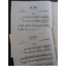 MICHEUZ Georges Au Pas ! Marche Militaire 2 Pianos 8 mains 1877