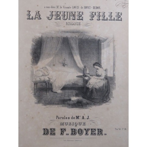 BOYER F. La Jeune Fille Dédicace Chant Piano XIXe