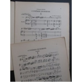HUBAY Jeno Six Poèmes Hongrois op 27 Piano Violon ca1890