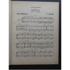 BURGMÜLLER Frédéric Valse de Salon sur Martha Flotow Piano 4 mains 1884