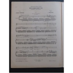 MASSENET Jules Pitchounette Chant Piano