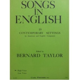 Songs in English 19 Contempory Settings Chant Piano 1970